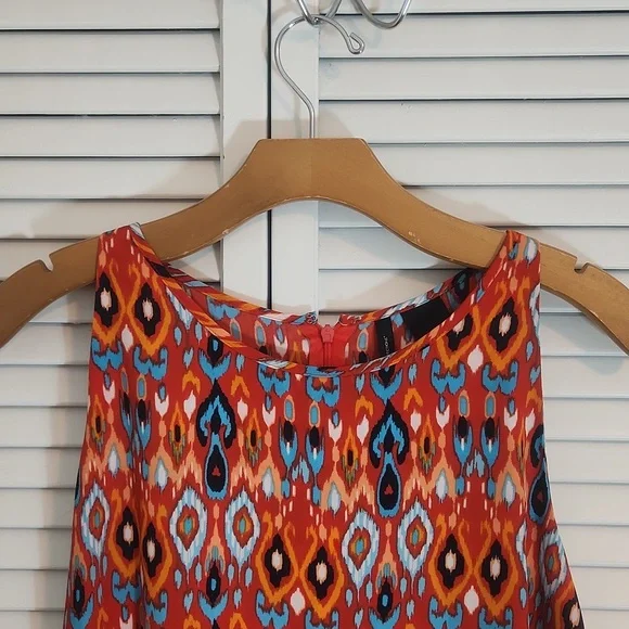 New Directions Red Summer Dress Top - Picture 3 of 8